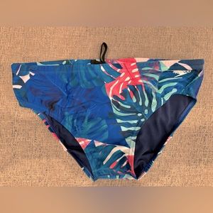 Men's Blue Floral Print Speedo (36")